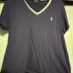 Ralph Lauren Blue and White Short Sleeve Tee